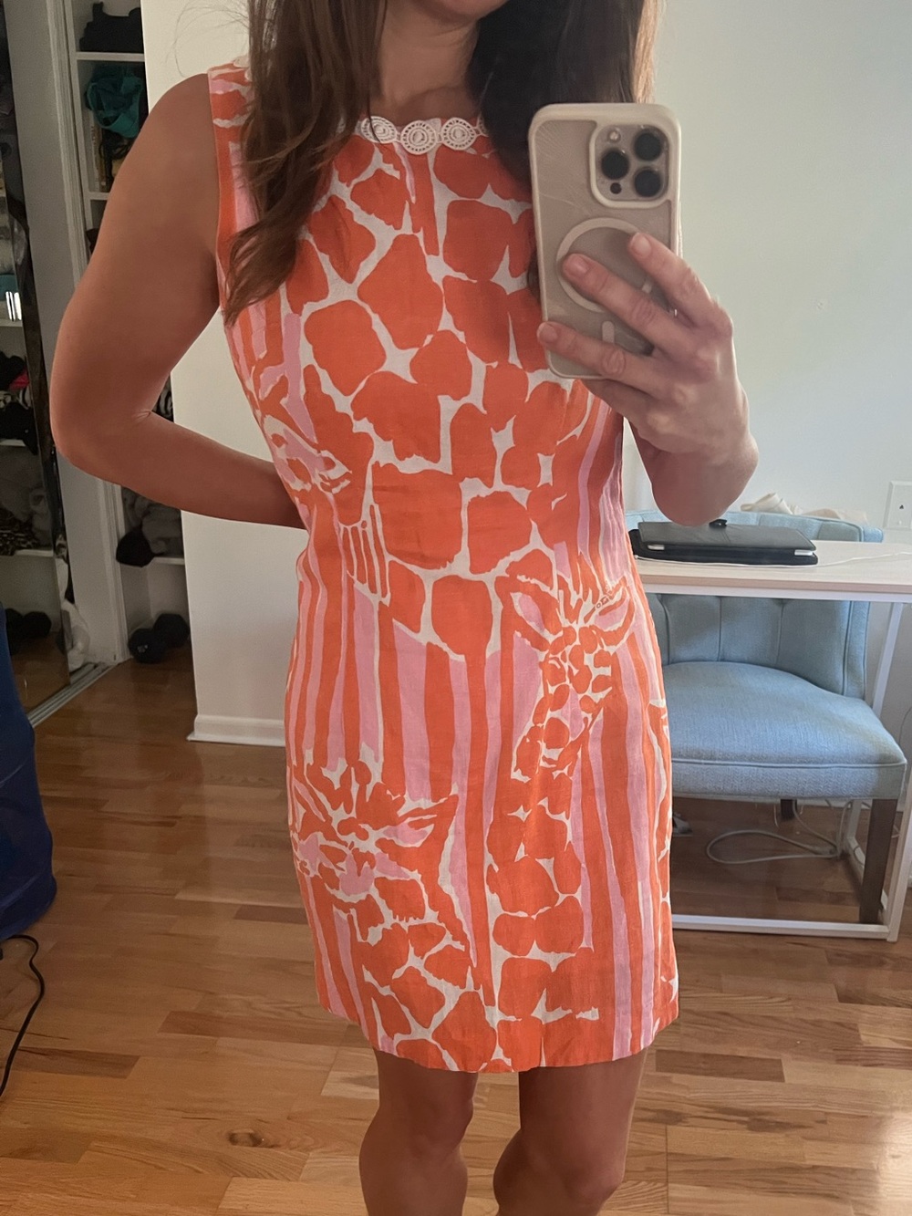 Lilly Pulitzer linen giraffe shift dress